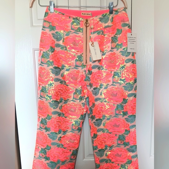 For Love & Lemons Jackpot Capri Pants Floral L NWT  Stunning - Picture 1 of 8